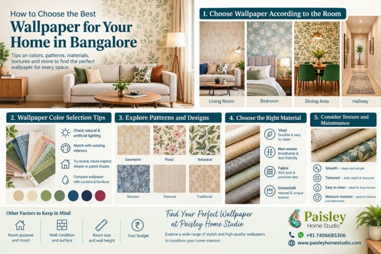 Wallpaper Ideas for Living Rooms, Bedrooms and Dining Areas in Bangalore – Paisley Home Studio